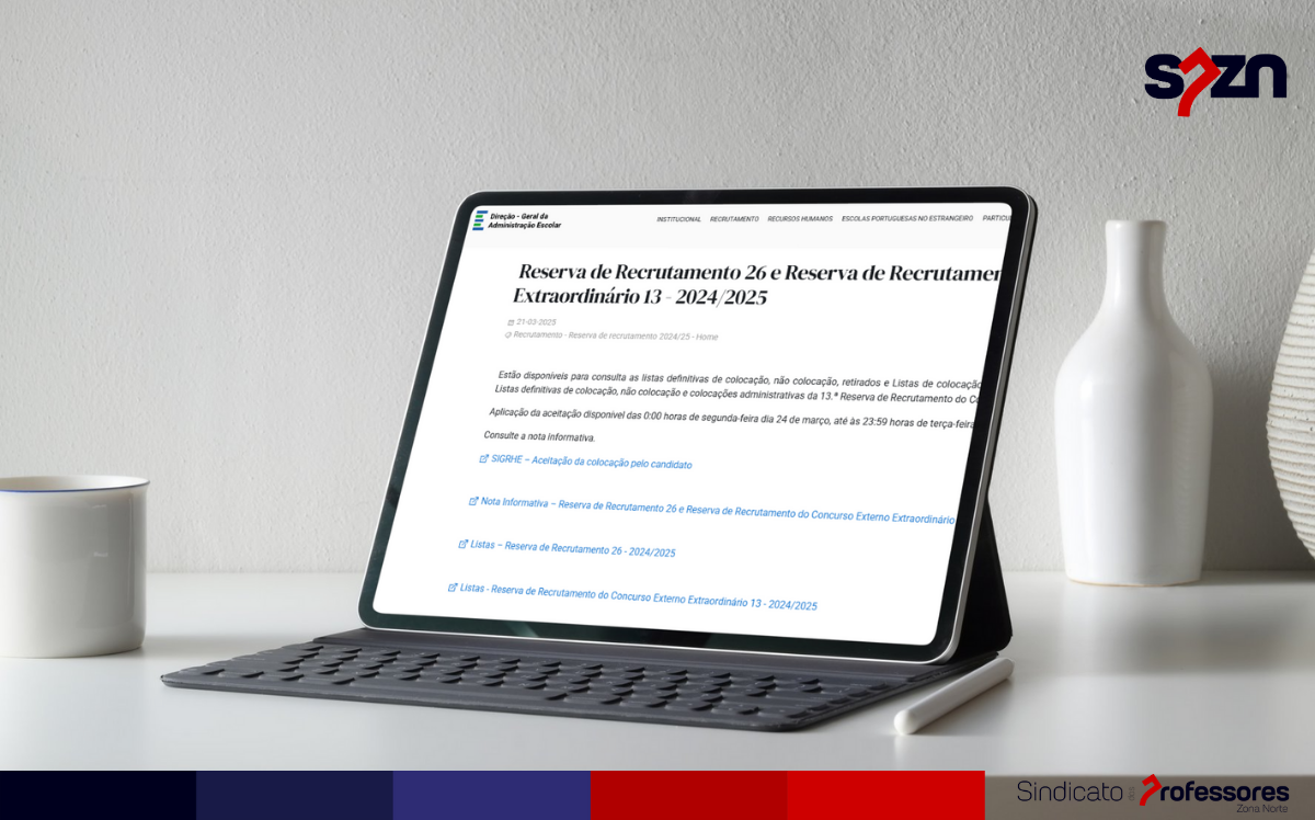 Reserva de Recrutamento 26 e Reserva de Recrutamento do Concurso Externo Extraordinário 13 - 2024/2025