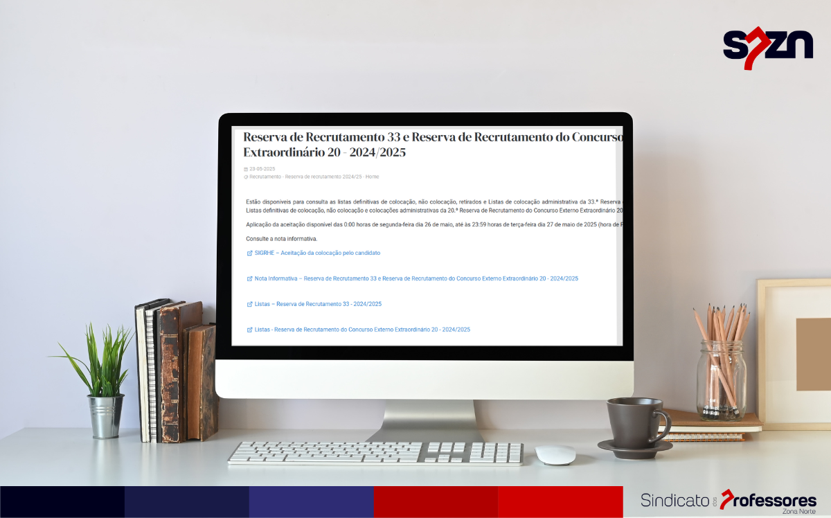 Reserva de Recrutamento 33 e Reserva de Recrutamento do Concurso Externo Extraordinário 20 - 2024/2025